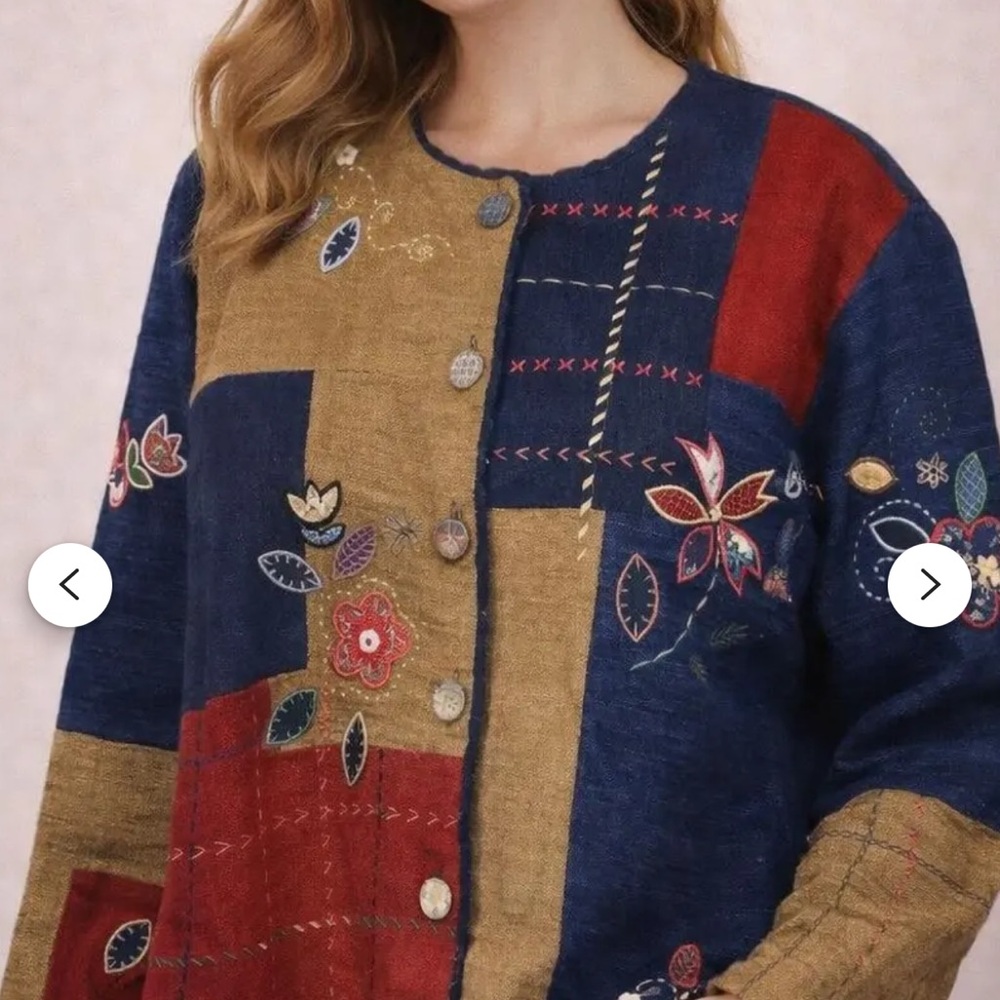 Colorful Floral Patchwork Blazer